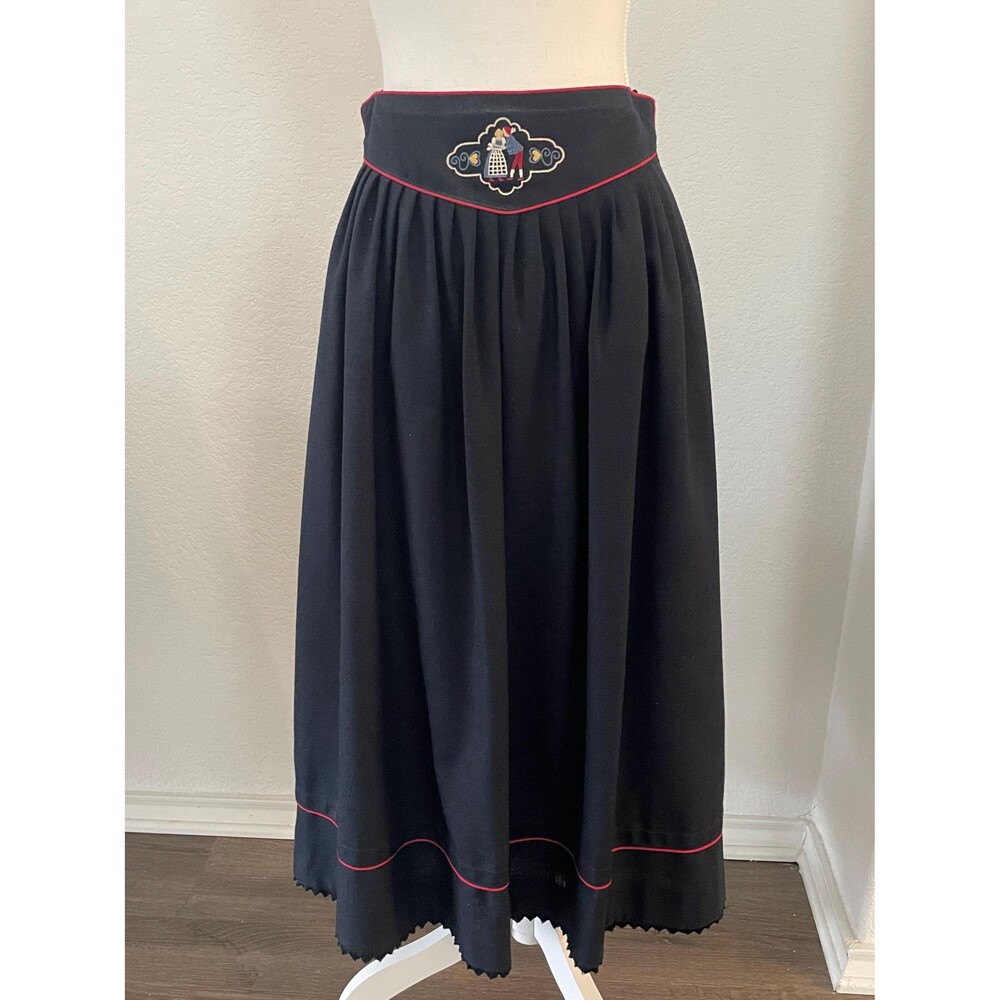 Vt Bavarian Drindl Skirt Navy  Hammerschmid Trachten Sport Wool German Size 40